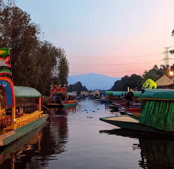 Sunset in the Trajineras from CDMX, Mexico