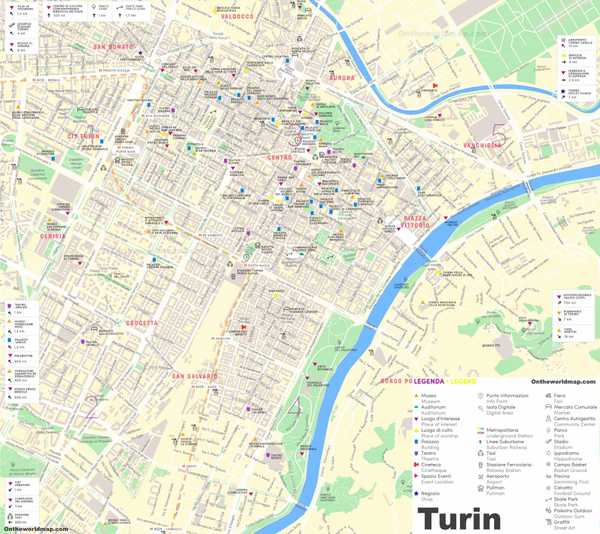 Turin city map. Source: OnTheWorldMap
