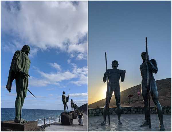 Guanches sculptures in Tenerife and Fuerteventura.