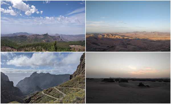 Landscapes from Gran Canaria, Fuerteventura, and Tenerife.